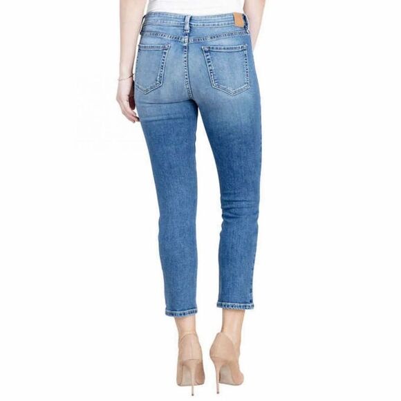 Level 99 Anthropologie High Rise Skinny Crop Jeans Blue Stretch Denim 12/31 - Picture 8 of 16